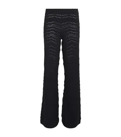 Missoni Knitted Zigzag Flared Trousers In Black