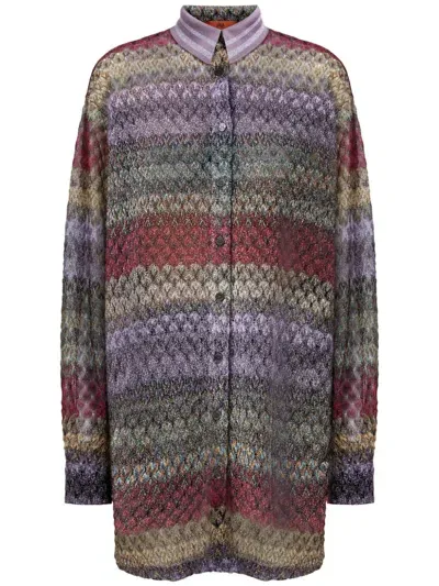 Missoni Metallic Longline Shirt In Multicolour