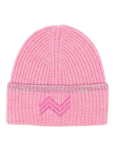 Missoni Logo-embroidered Beanie In Pink