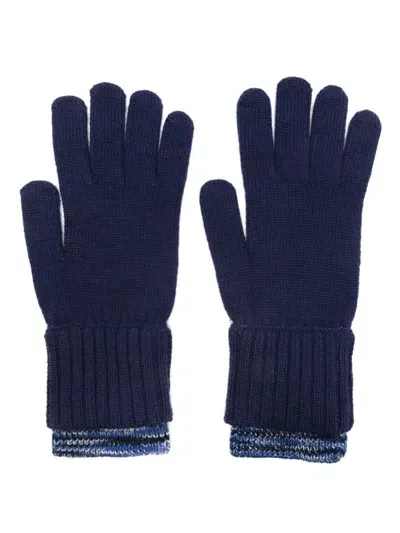 Missoni Logo-patch Gloves In Blue