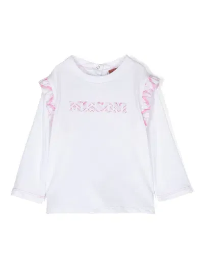 Missoni Babies' Logo-print T-shirt In White