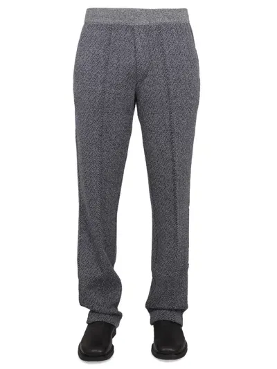 Missoni Straight Leg Knitted Trousers In Gray