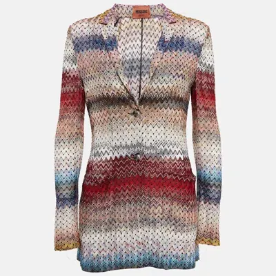 Pre-owned Missoni Multicolor Chevron Knit Long Shirt M