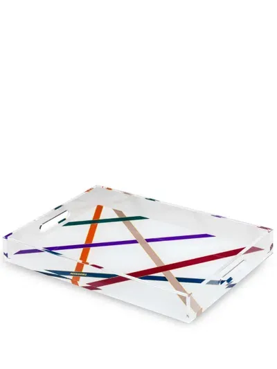 Missoni Nastri Graphic-print Tray In White