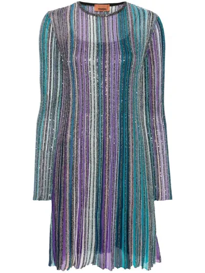 Missoni Sequin-embellished Dress In Blue