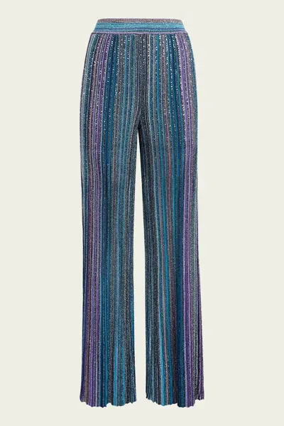 Missoni Sequin-embellished Ribbed Palazzo Pants In Multi In Multicolor