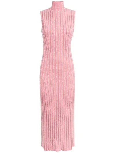 Missoni Sequined Sleeveless Midi Dress In Pink