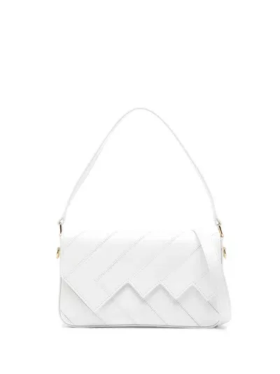 Missoni Flap Wave Leather Shoulder Bag In White