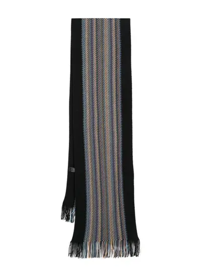 Missoni Striped Scarf In Black