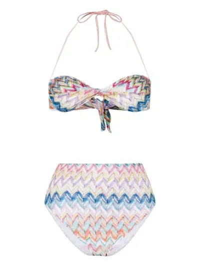 Missoni Zigzag-woven High-waisted Bikini In Smdmulticol