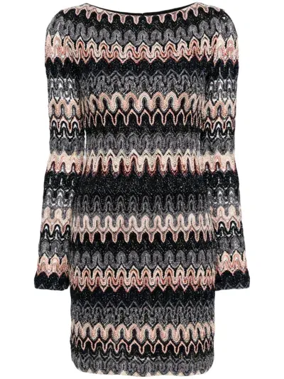 Missoni Wave-pattern Minidress In Multicolour