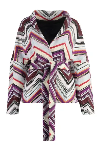 Missoni Woman Jacket White Size 10 Wool