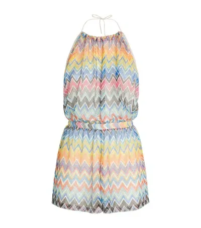 Missoni Zigzag Beach Playsuit In Multi