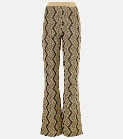 Missoni Zigzag Flared Pants In Black/gold