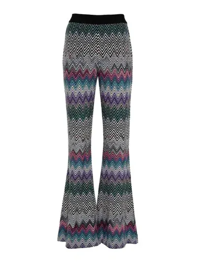 Missoni Zigzag Pattern Flared Trousers In Multicolour