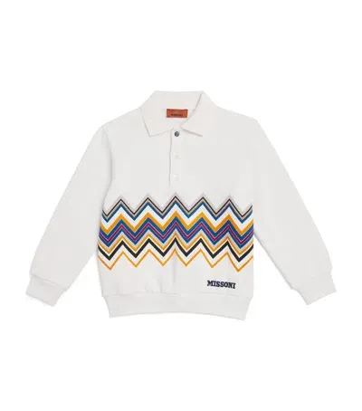 Missoni Kids' Zigzag Polo Sweatshirt In White