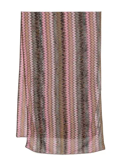 Missoni Zigzag Scarf In Pink