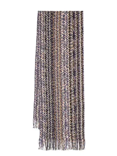 Missoni Zigzag Scarf In Purple