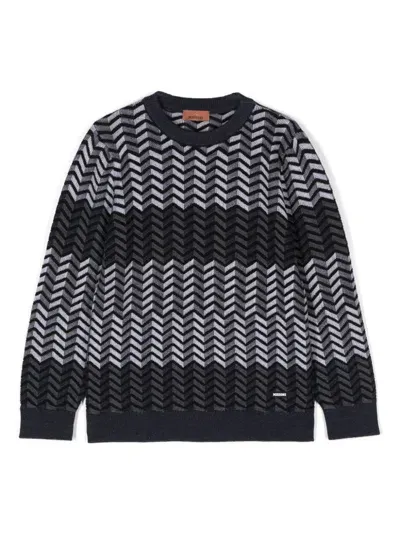 Missoni Kids' Zigzag Sweater In White