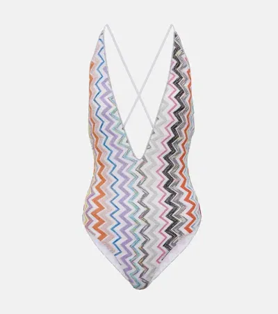 Missoni Zigzag Swimsuit In White