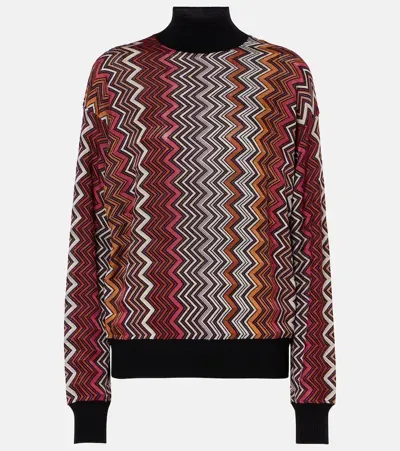 Missoni Zigzag Turtleneck Sweater In Multicolour