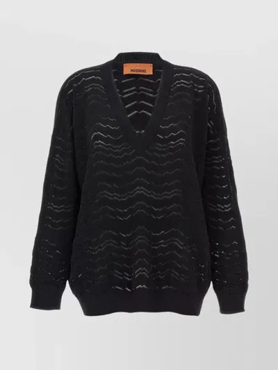 Missoni Zig Zag Sweater In Black