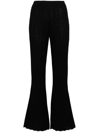 Missoni Zigzag-woven Flared Trousers In Black