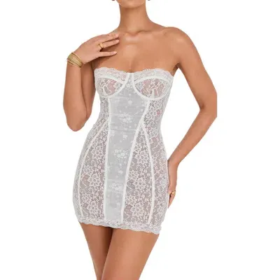 Mistress Rocks Underwire Lace Minidress In White