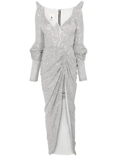 Mitiliane Couture Sequinned Gown In Gray