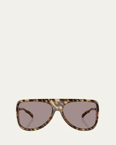 Miu Miu A01s Plastic Shield Sunglasses In Dark Grey