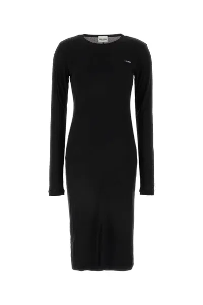 Miu Miu Black Jersey Dress