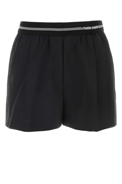 Miu Miu Black Wool Shorts