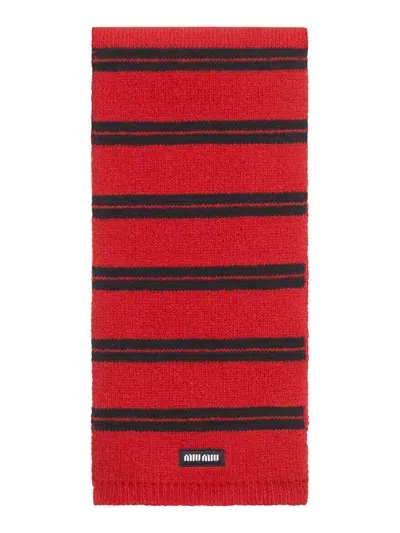 Miu Miu Cashmere Scarf In Red