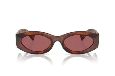 Miu Miu Eyewear Oval Frame Sunglasses In Brown