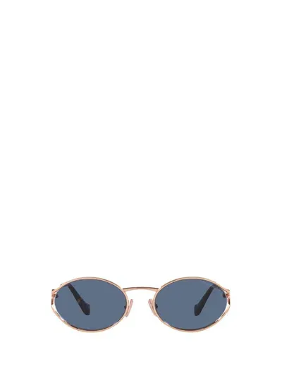 Miu Miu Eyewear Oval Frame Sunglasses In Gold