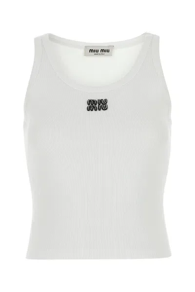 Miu Miu Jersey-xs Nd  Female In White