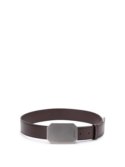 Miu Miu Leather Belt In Brown