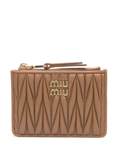 Miu Miu Portemonnaie Mit Logo-schild In Radica