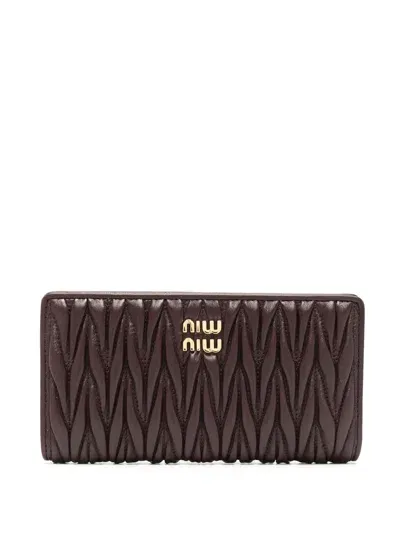 Miu Miu Matelassé Wallet In Radica