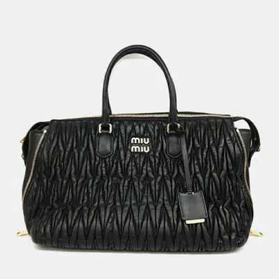 Pre-owned Miu Miu Matrace Tote And Shoulder Bag In Black