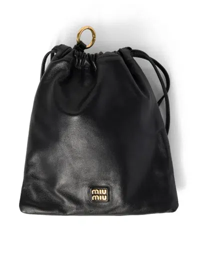 Miu Miu Nappa Leather Pouch In Black