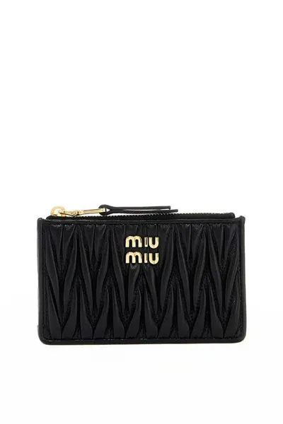 Miu Miu Black Leather Card Holder