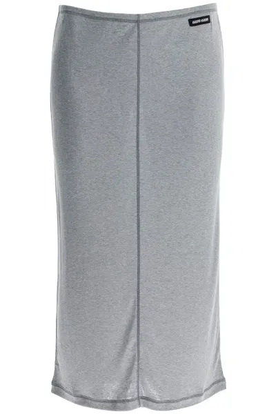 Miu Miu Mélange-effect Pencil Skirt In Grey