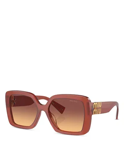 Miu Miu Square Sunglasses, 56mm In Red/red Gradient