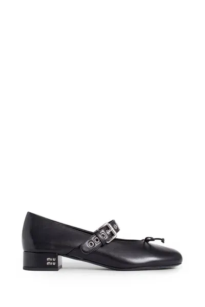 Miu Miu 30mm Buckle-strap Pumps In Black