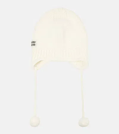 Miu Miu Wool And Cashmere Beanie In Weiss