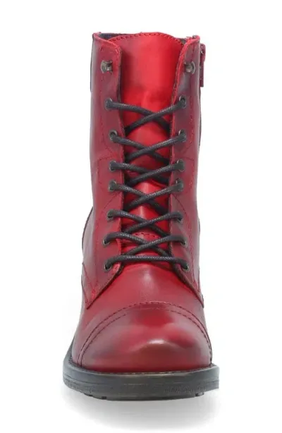 Miz Mooz Calla Cap Toe Lace-up Bootie In Red Antique