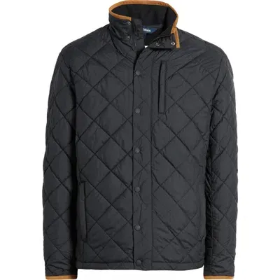 Mizzen + Main Mizzen+main Belmont Quilted Wrinkle Resistant Insulated Jacket In Black Solid