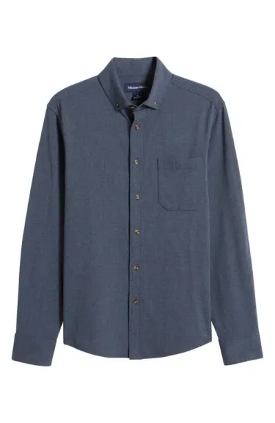 Mizzen + Main Mizzen+main City Trim Fit Solid Stretch Flannel Button-down Shirt In Navy Heather