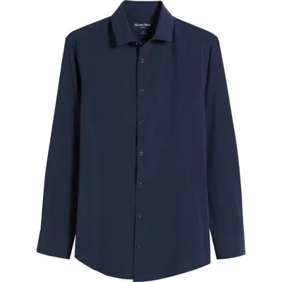 Mizzen + Main Mizzen+main Leeward Solid Blue Button-up Shirt In Navy Solid